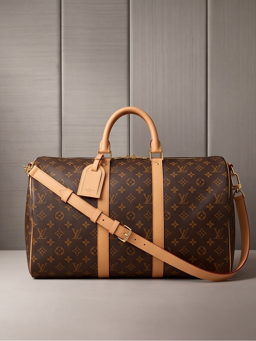 Louis Vuitton Brown Monogram Keepall Bandouliere 50